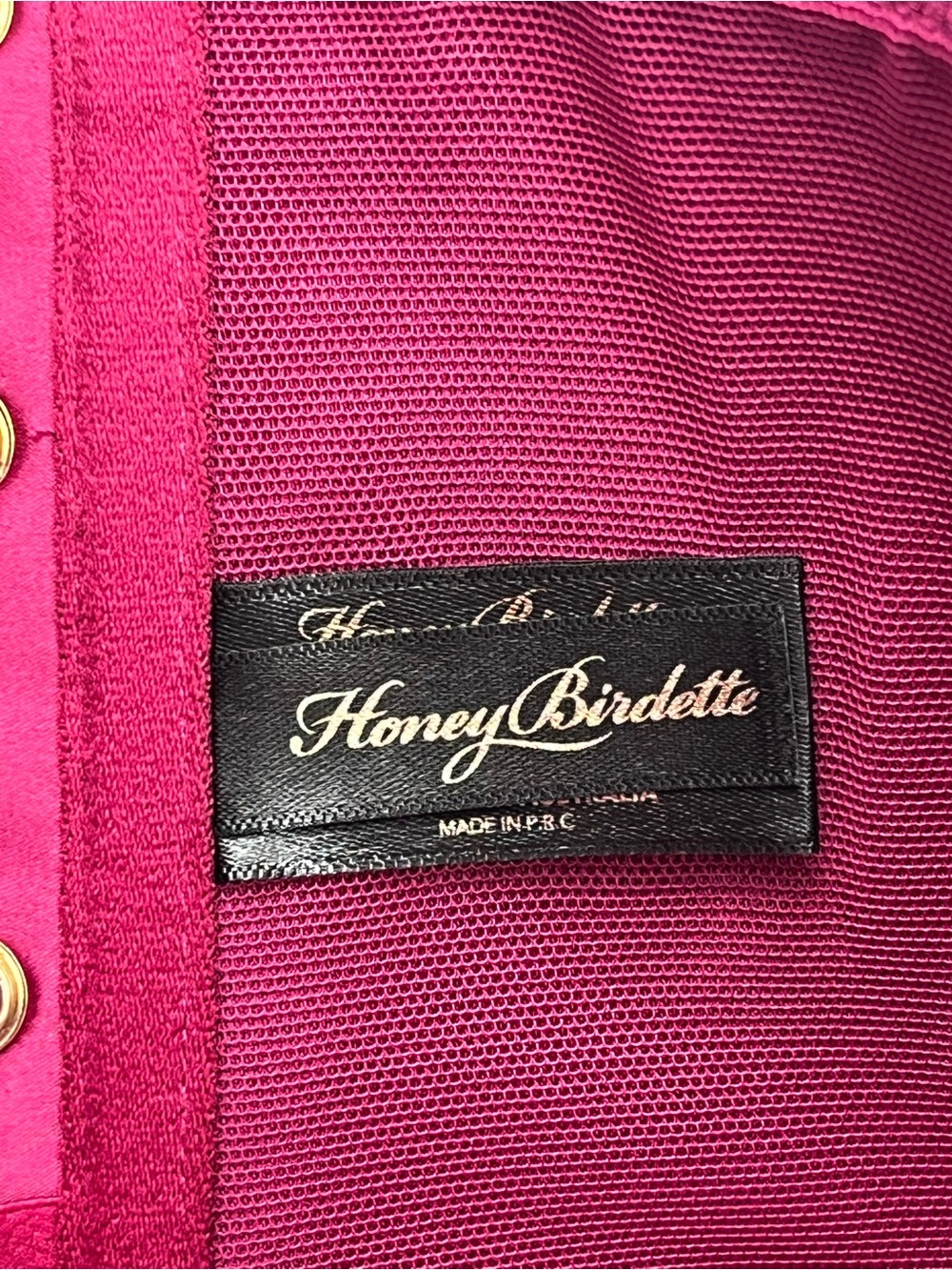 Honey Birdette Chastity Pink Fuchsia High-Waist Pencil Skirt Front Zip Medium - Picture 3 of 14